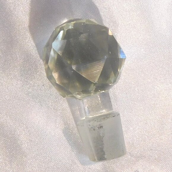 Pink Cut to Clear Glass Bottle with Stopper # 21188 - Picture 4 of 4